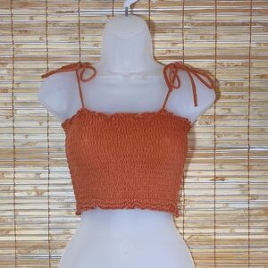 Rusty Ruched Terra Cotta Bandeau Top